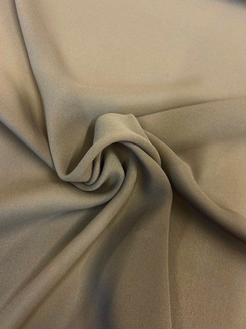Lightweight Polyester Crepe Fabric – Taupe Roll Size: 3.7m