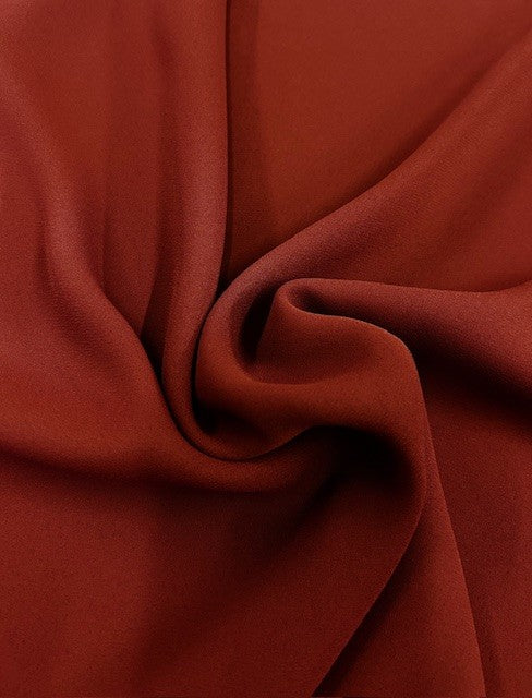 Lightweight Polyester Crepe Fabric – Burgundy Roll Size: 1.5m