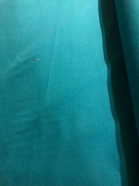 Turquoise Blue Cotton, Brushed One Side. 280g/m2. Roll Size - 8m