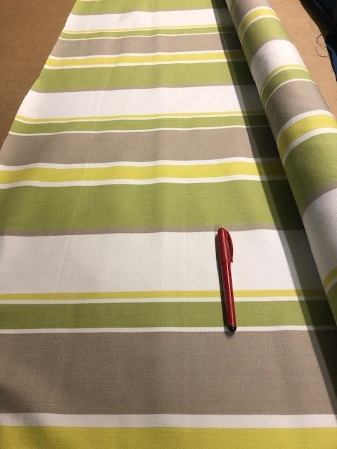 Lime and Grey Stripe. 320g/m2. Roll Size - 3.3m