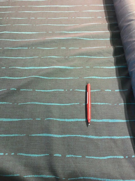 Teal Irregular Stripe. 150g/m2. Roll Size - 7.7m