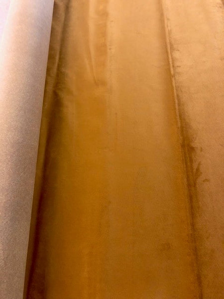 Deep Mustard Short Pile Velvet. 300g/m2. Roll Size - 2.8m