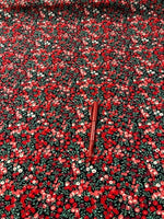 Red Berry Cotton Lawn. 110g/m2. Roll Size - 5m