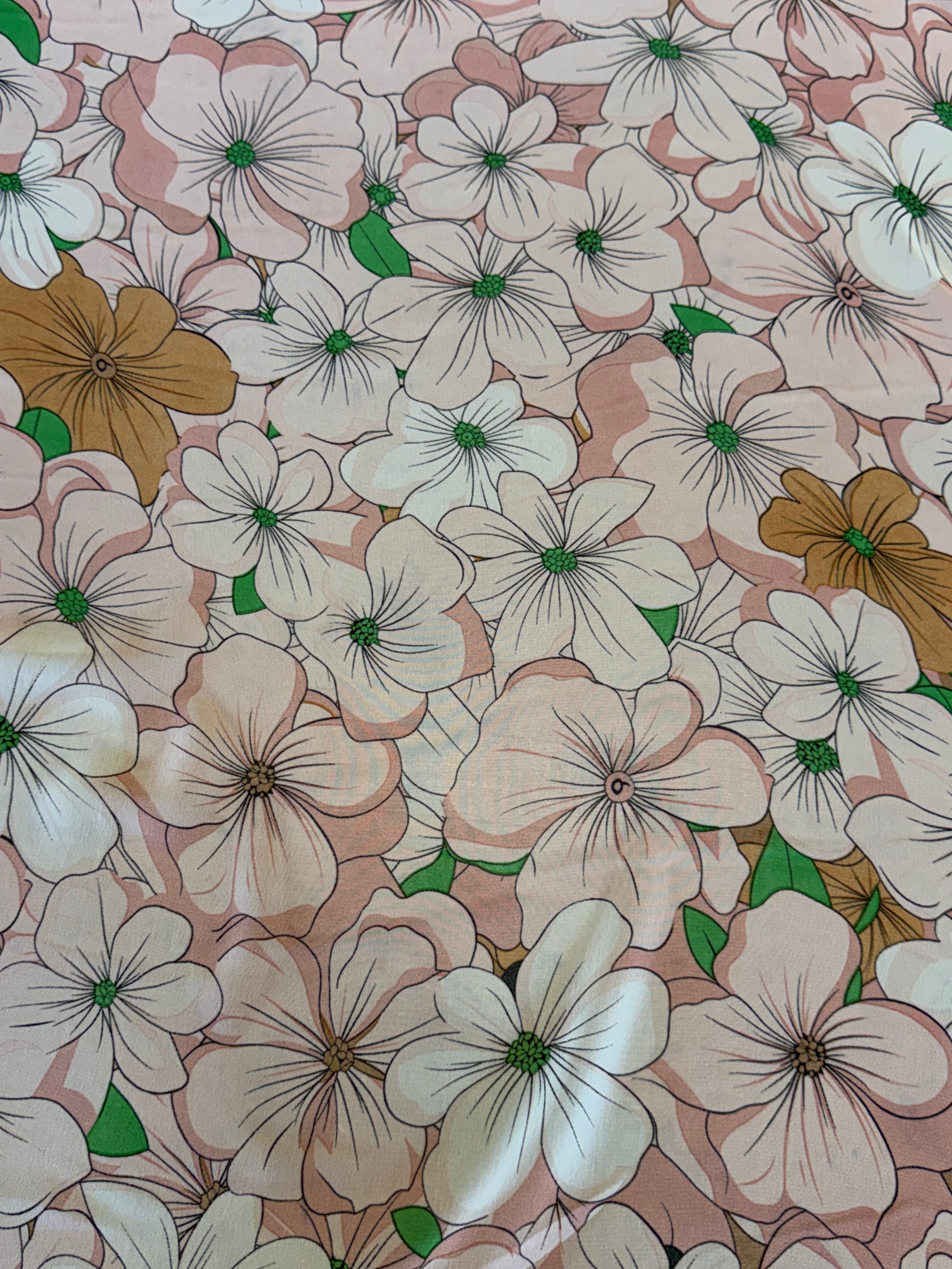 Pink Contemporary Floral Chiffon Fabric – 150 cm Wide