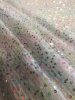 Multi Coloured Sequin on Tulle