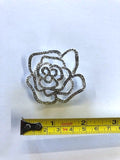 Rose Crystal brooch - 5cm wide - Deadstock fabric on AmoThreads