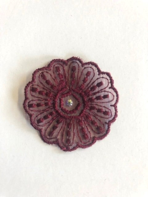 Embroidery with single Swarovski Crystal - Multiple Colours - Deadstock fabric on AmoThreads