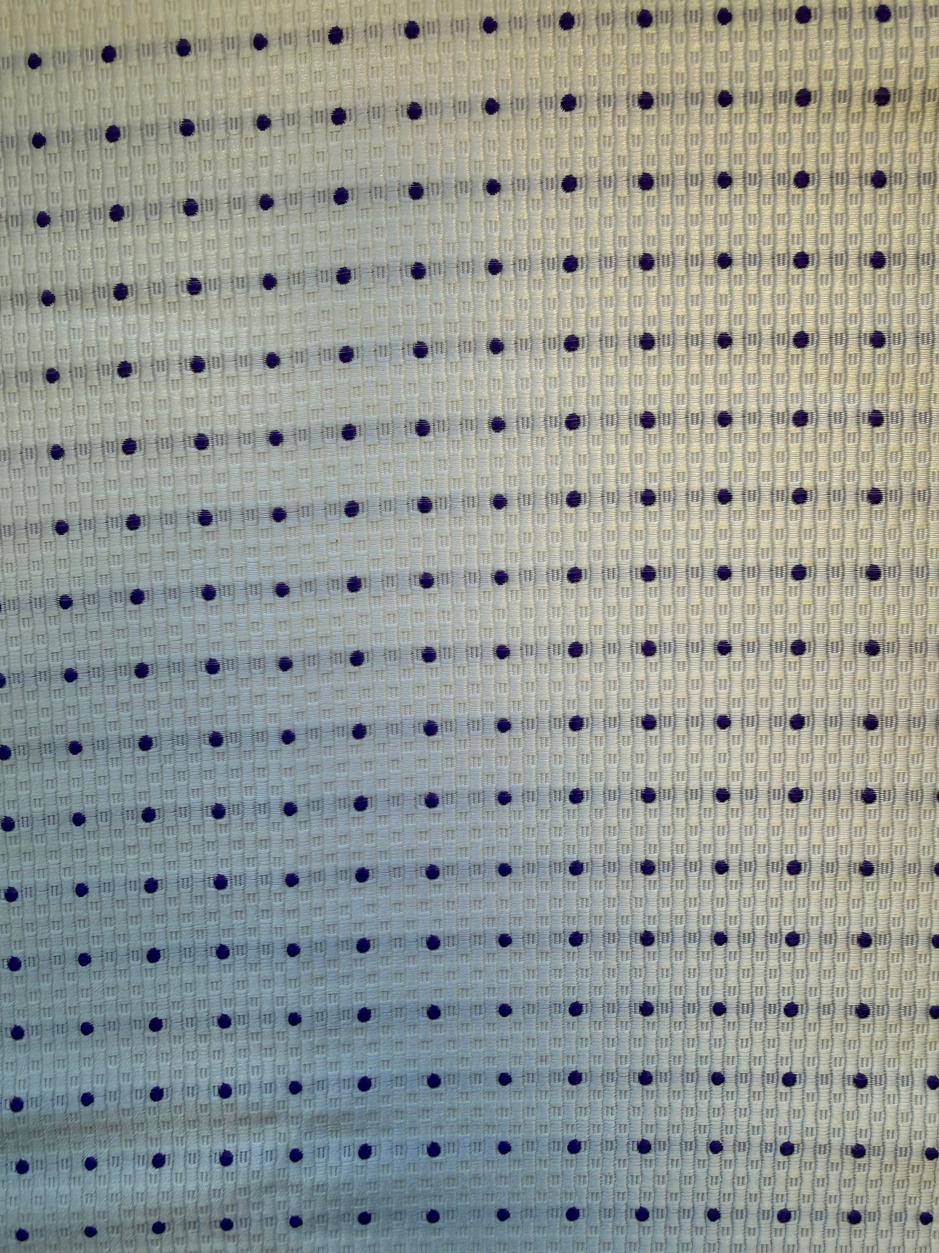 White Textured Woven Fabric with Purple Spots – 130 cm Wide