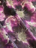 Purple & Gold Lurex Large Floral Jacquard