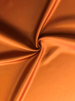 Burnt Orange Non Snag Matt Duchess Satin, 193 g/m2, 100% Polyester, 145cms Wide. Roll Size - 1.5m.