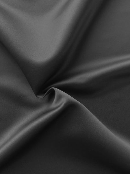 Gunmetal Non Snag Matt Duchess Satin, 193 g/m2, 100% Polyester, 145cms Wide. Roll Size - 2.2m.