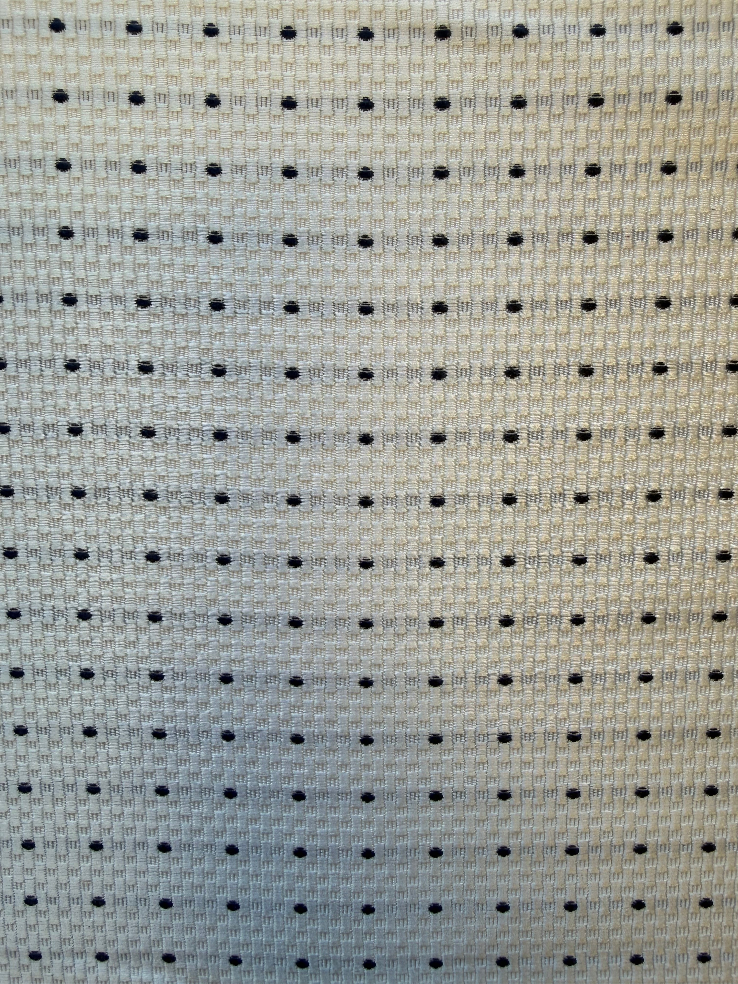 White Textured Woven Fabric with Navy Spot – 130 cm Wide
