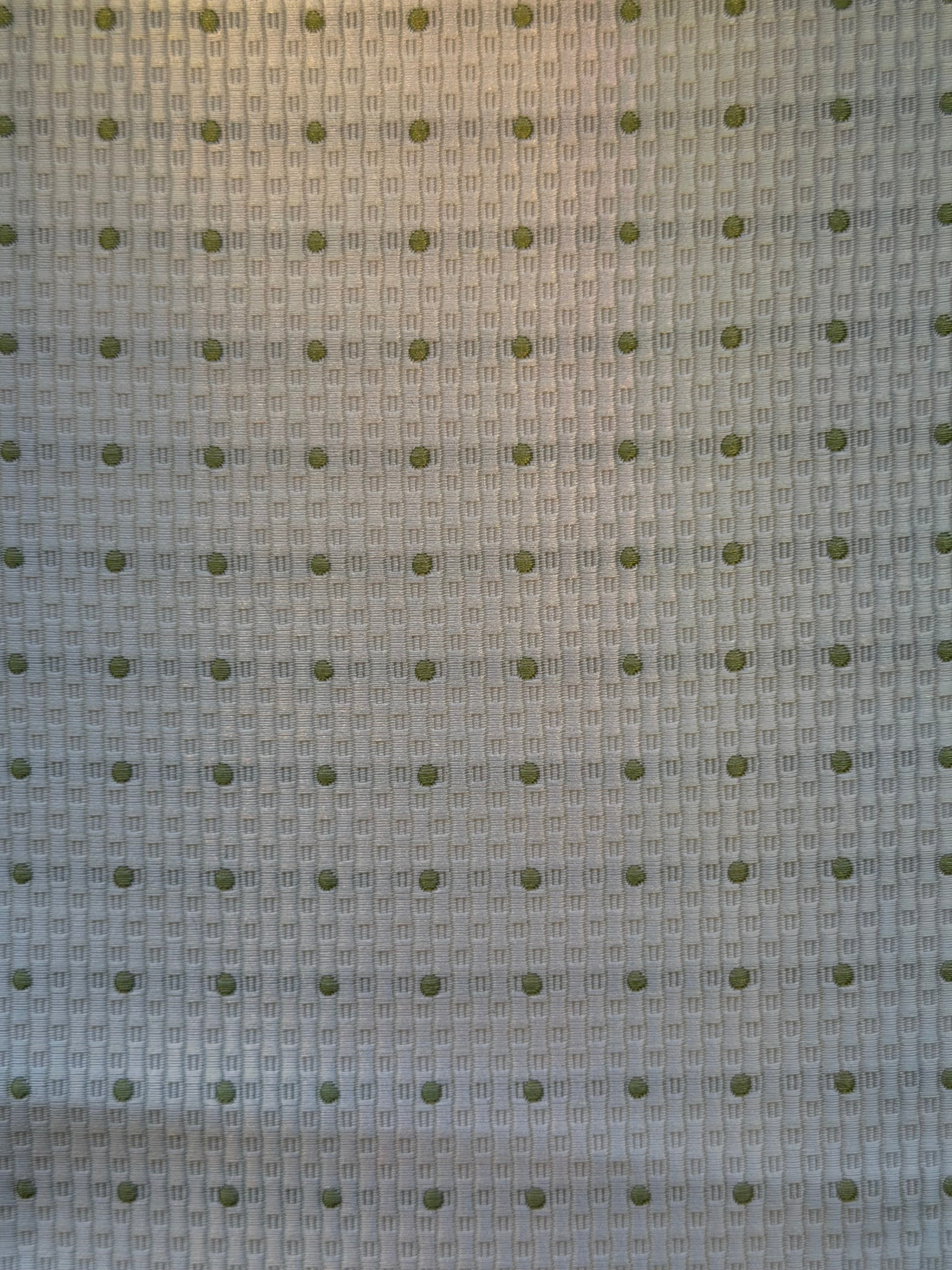 White Textured Woven Fabric with Pistachio Spots – 130 cm Wide