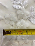 White Laser Cut Trailing Flower with White Sequin