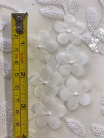 White Laser Cut Trailing Flower with White Sequin