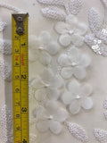 White Laser Cut Trailing Flower with White Sequin