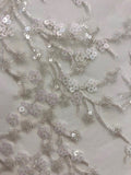 Ivory Trailing With Lime Irridescent Sparkling Sequin