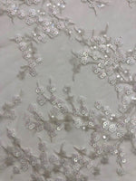 Ivory Trailing With Lime Irridescent Sparkling Sequin