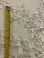 Ivory Trailing With Lime Irridescent Sparkling Sequin