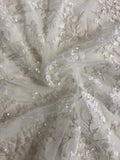 Ivory Trailing With Lime Irridescent Sparkling Sequin