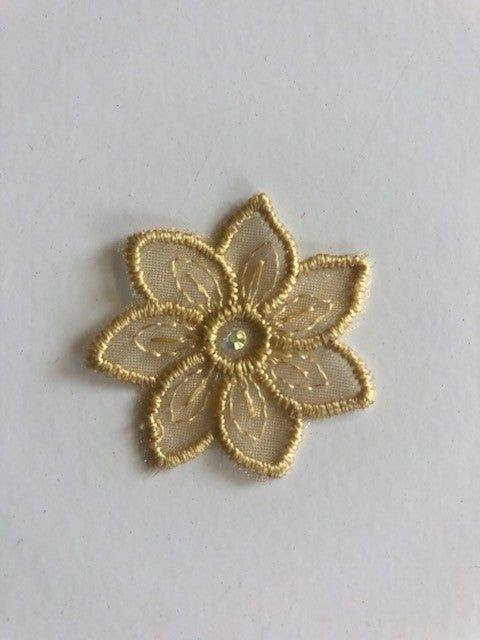 Embroidery with single Swarovski Crystal - Multiple Colours - Deadstock fabric on AmoThreads