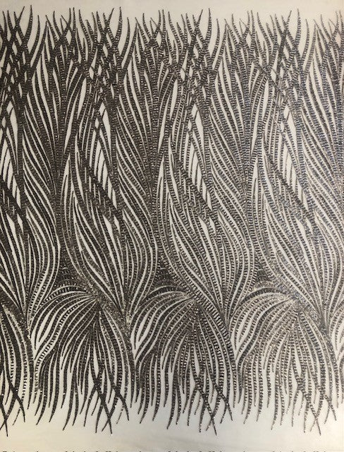 Silver Wave Effect Sequin On Mesh