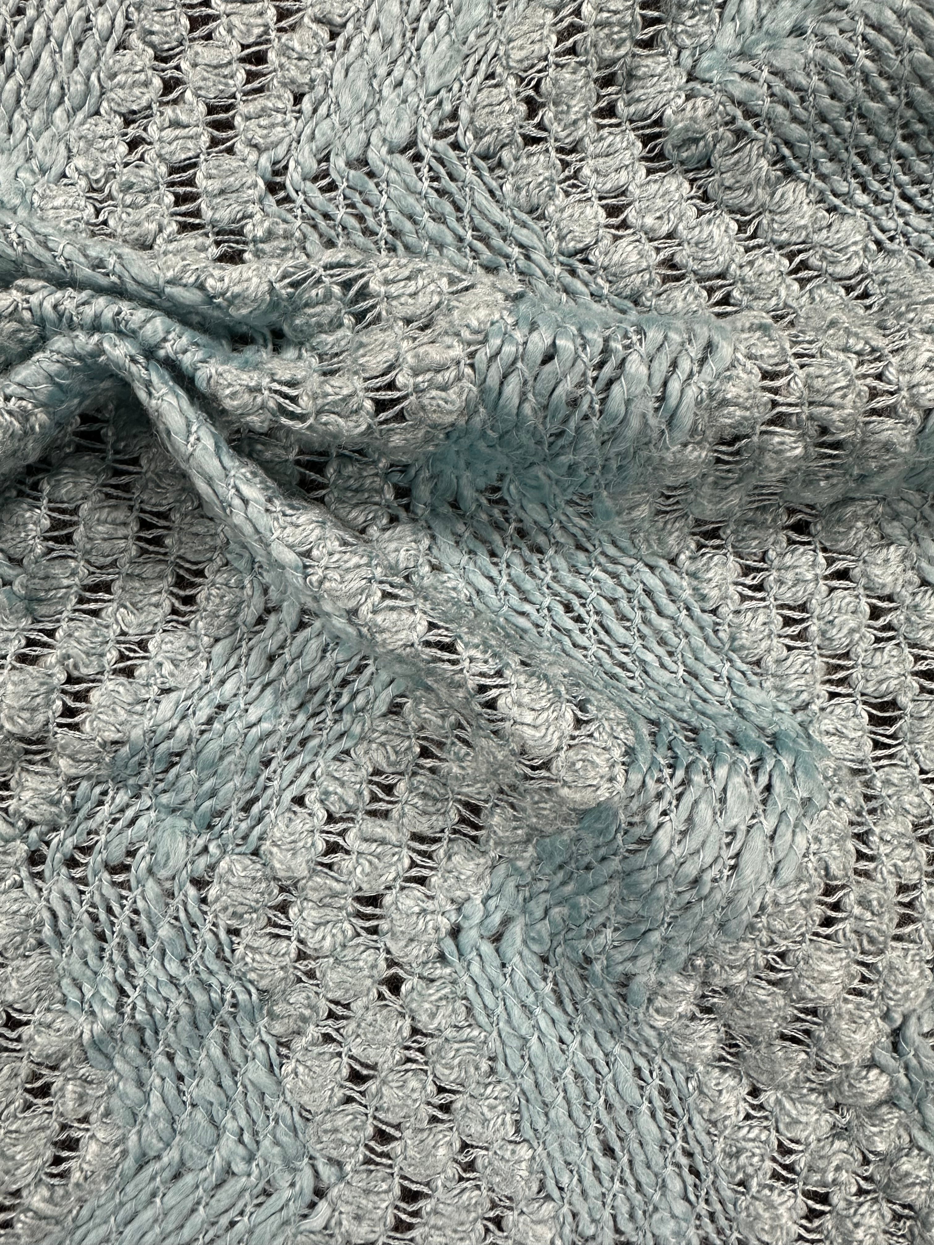 Aqua Crochet Fabric – 150 cm Wide – 65% Acrylic, 10% Wool, 25% Polyester – Elegant Design