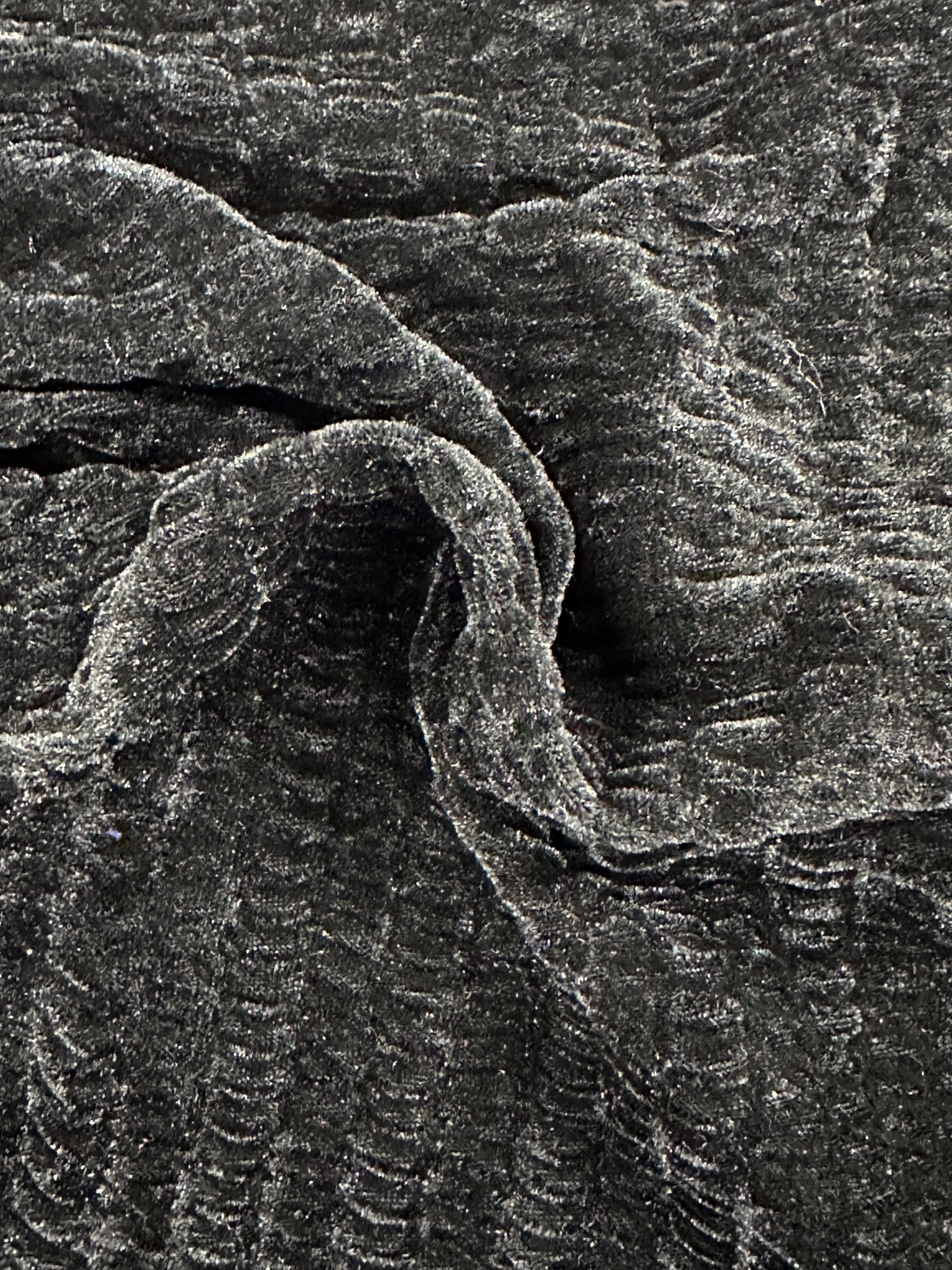 Black Textured Polyester Fabric – 150 cm Wide – 93% Polyester, 7% Elastane