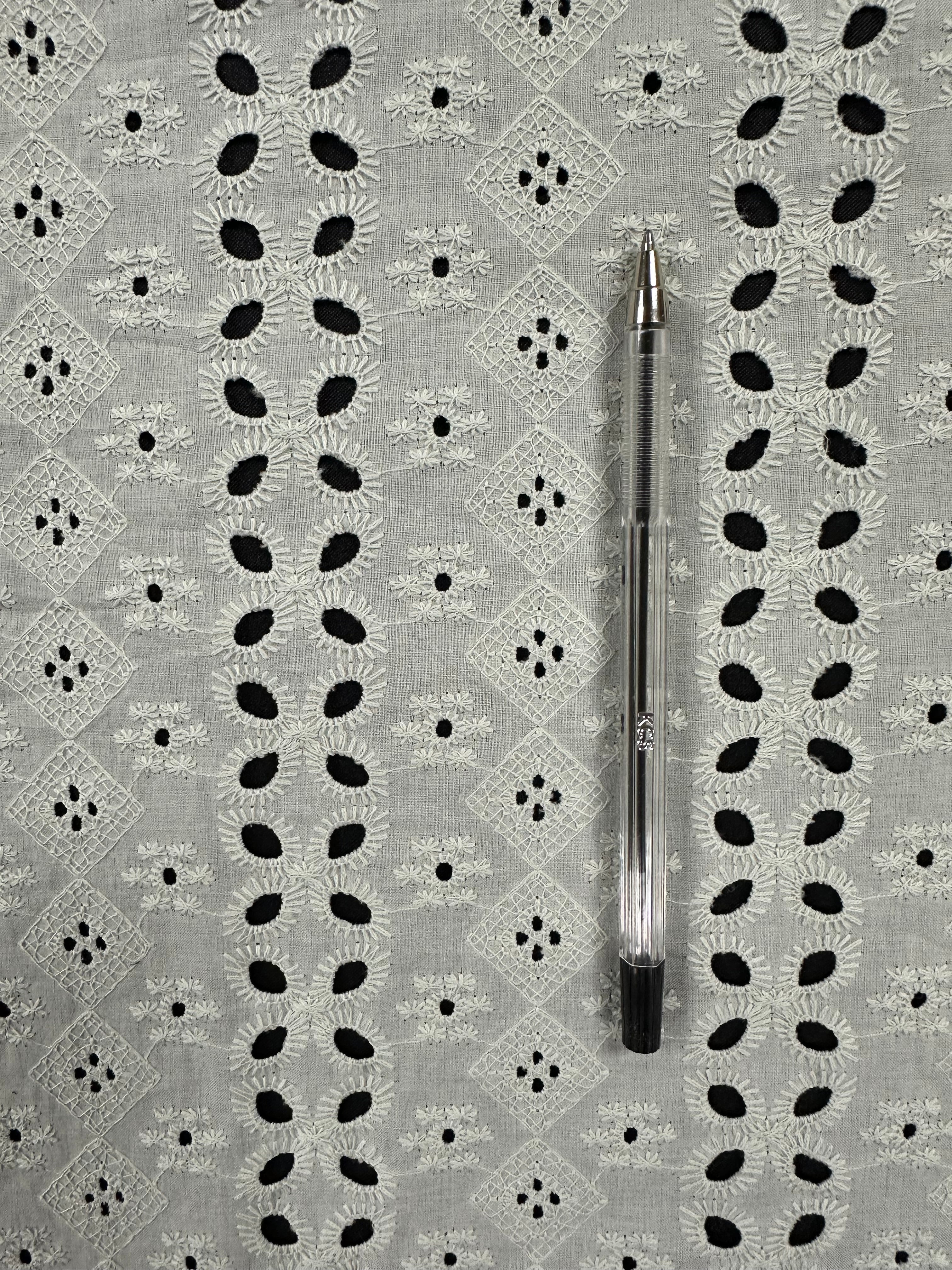 Pale Green 100% Cotton Broderie Anglais – 145cm Wide