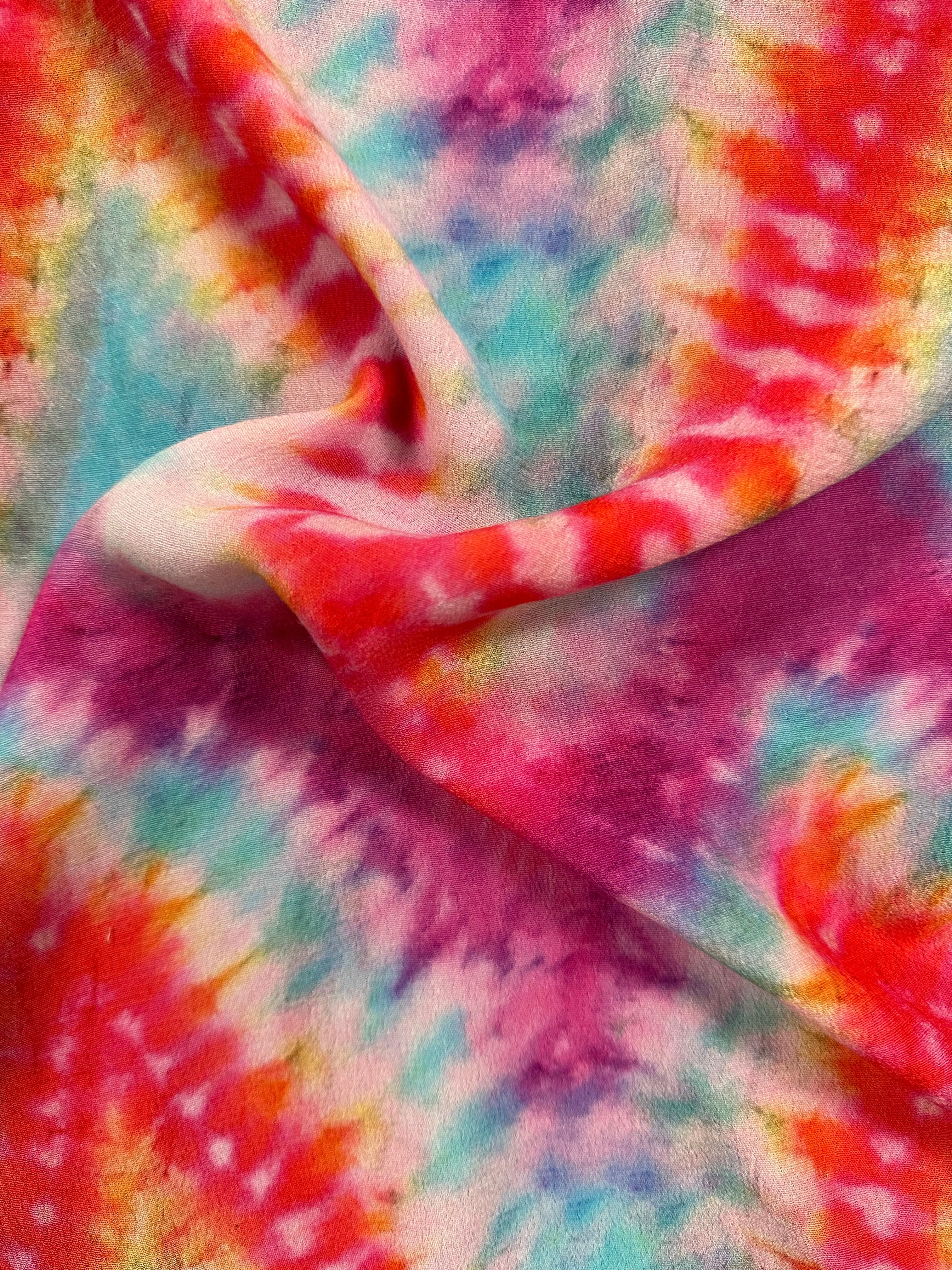 Wild Tie-Dye Viscose Fabric – Multicoloured, Large-Scale, 140 cm Wide M941