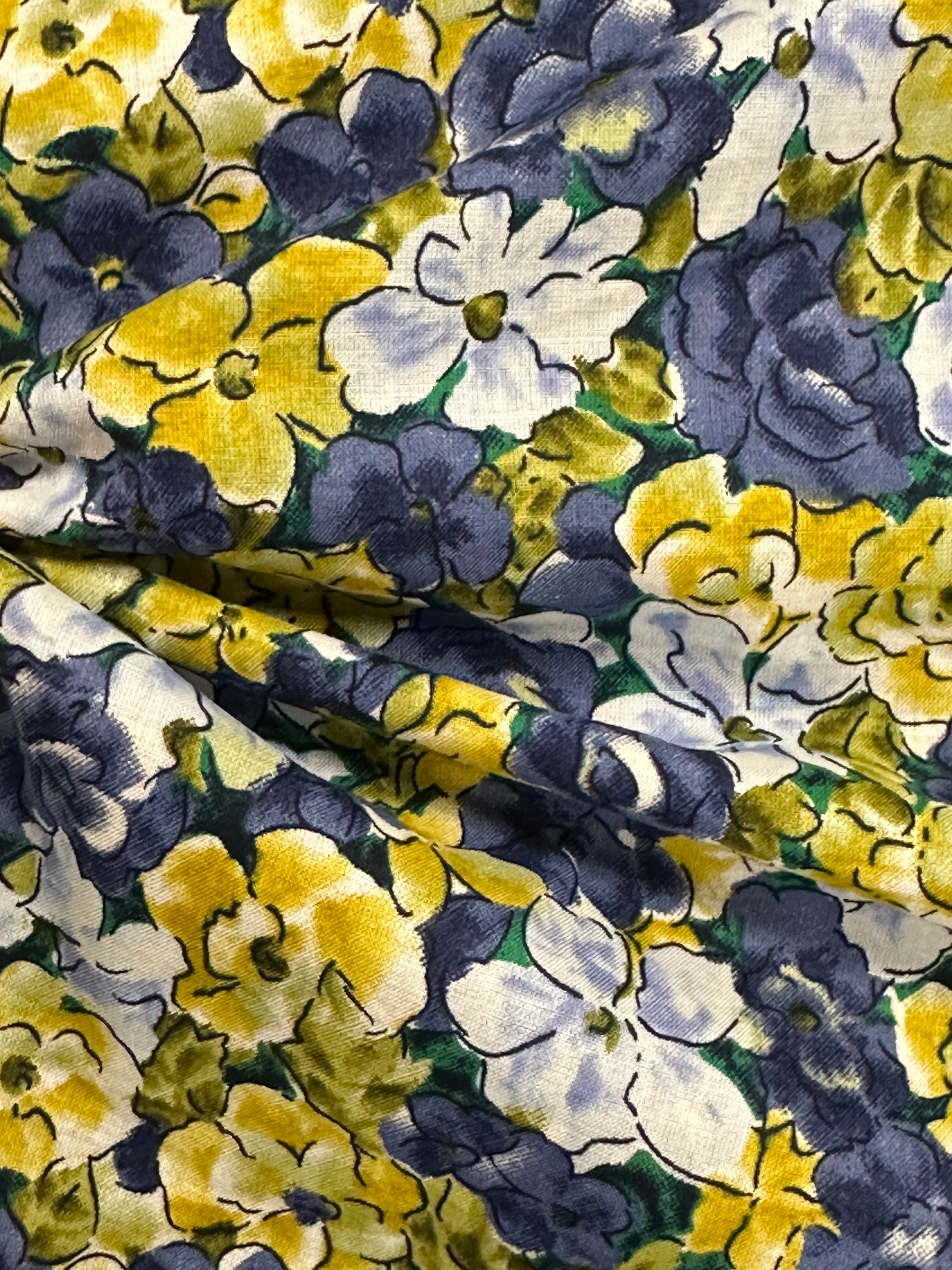 Multicoloured Floral Cotton Fabric – 146cm Wide Dressmaking Fabric