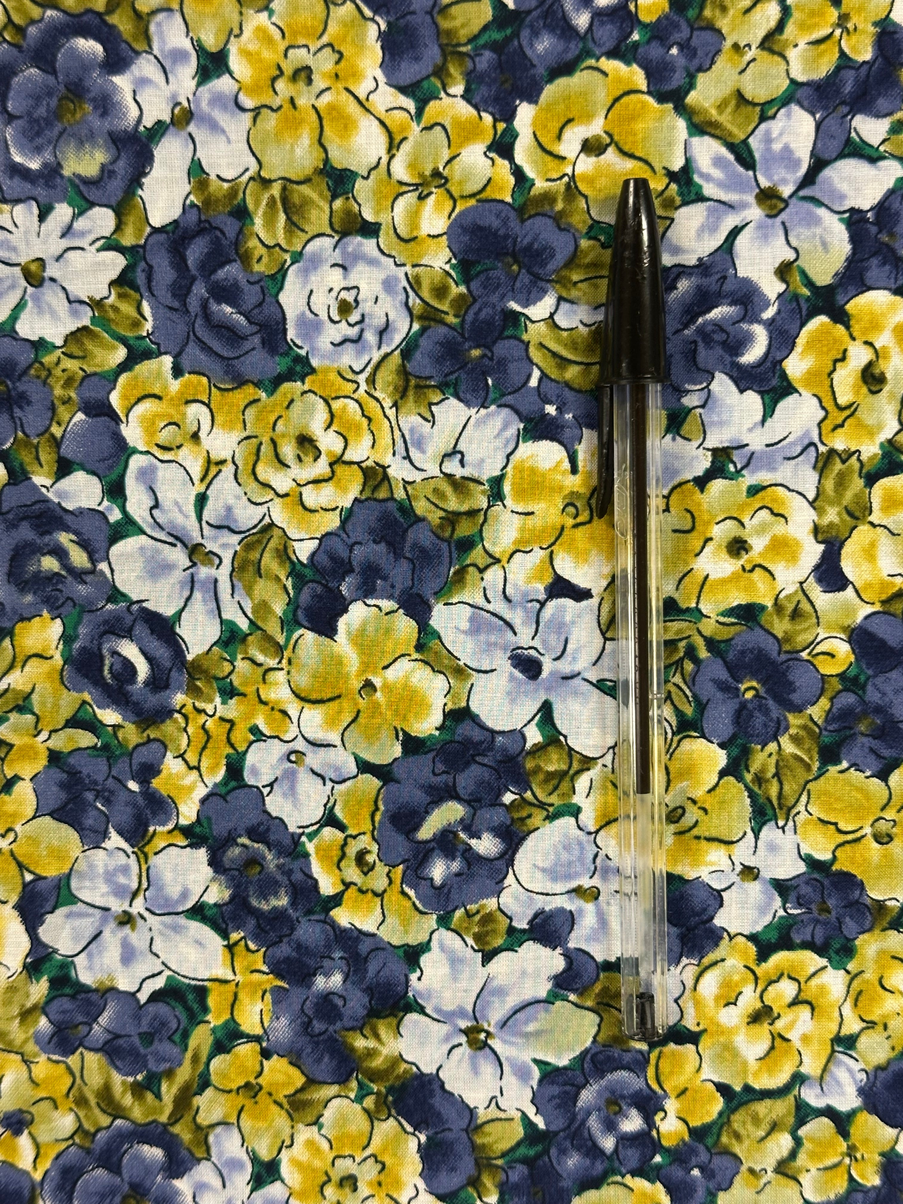 Multicoloured Floral Cotton Fabric – 146cm Wide Dressmaking Fabric