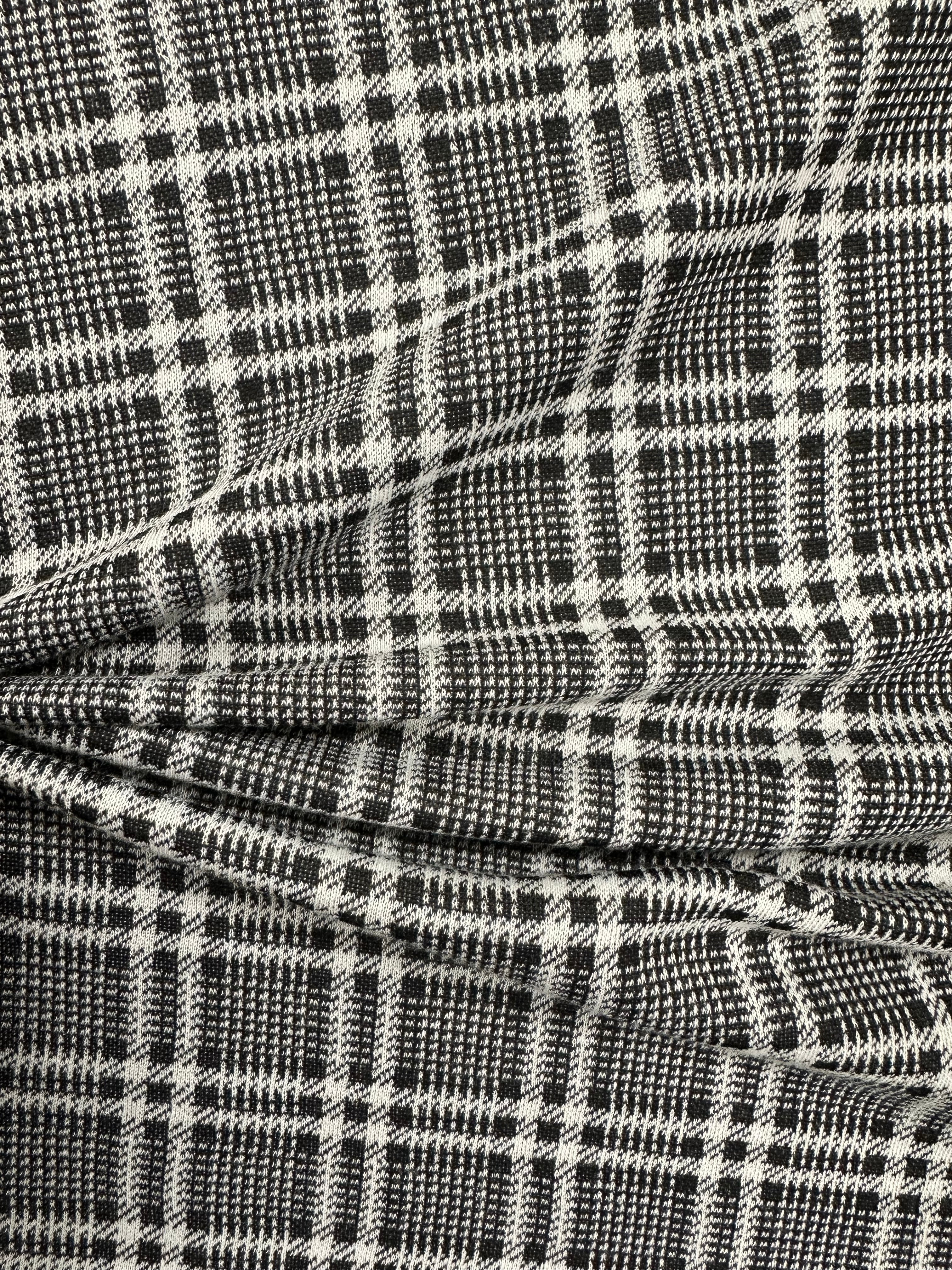 Black & White Plaid Fabric – 150 cm Wide
