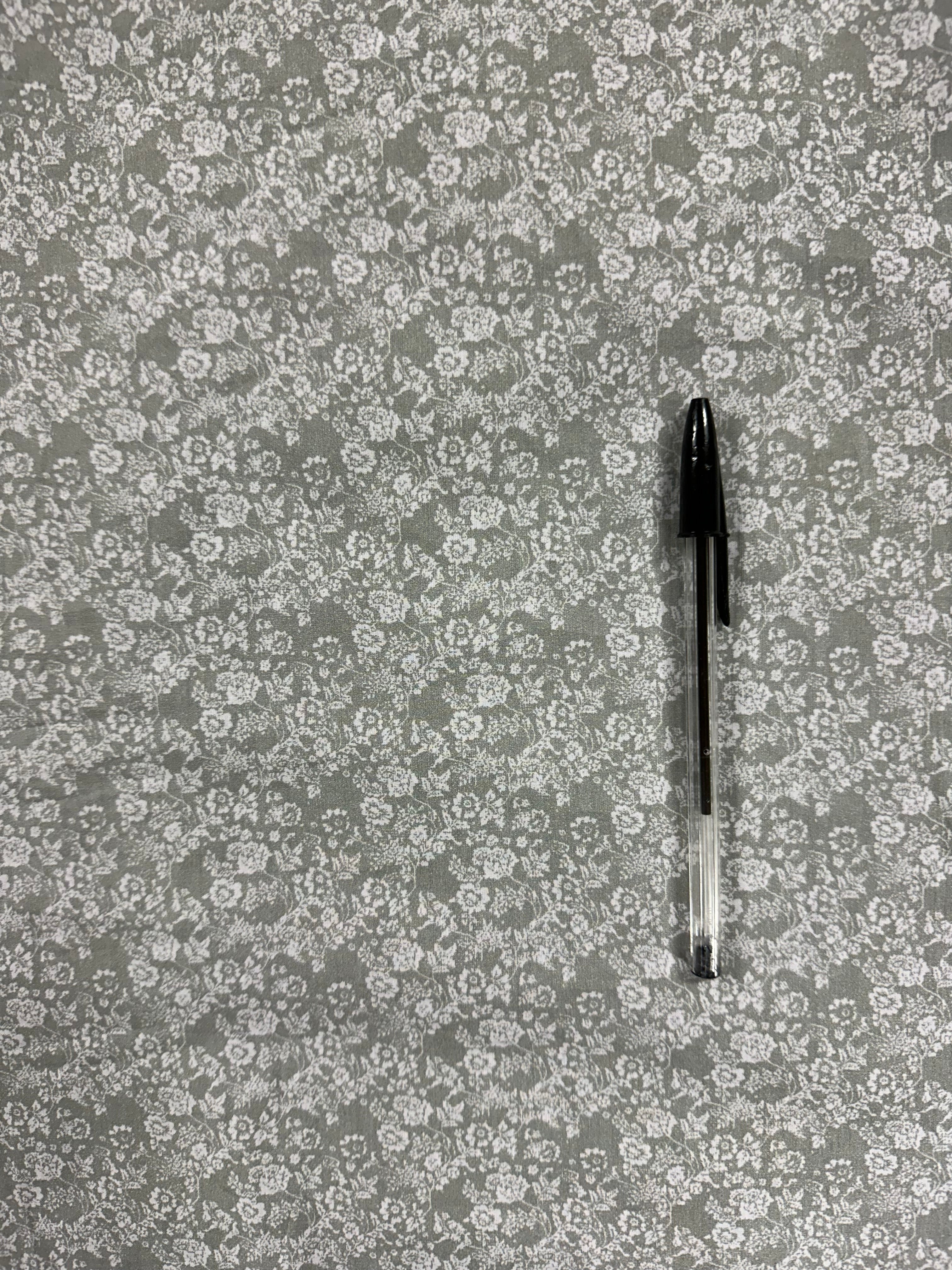 Classic Sage Green Cotton Floral Fabric