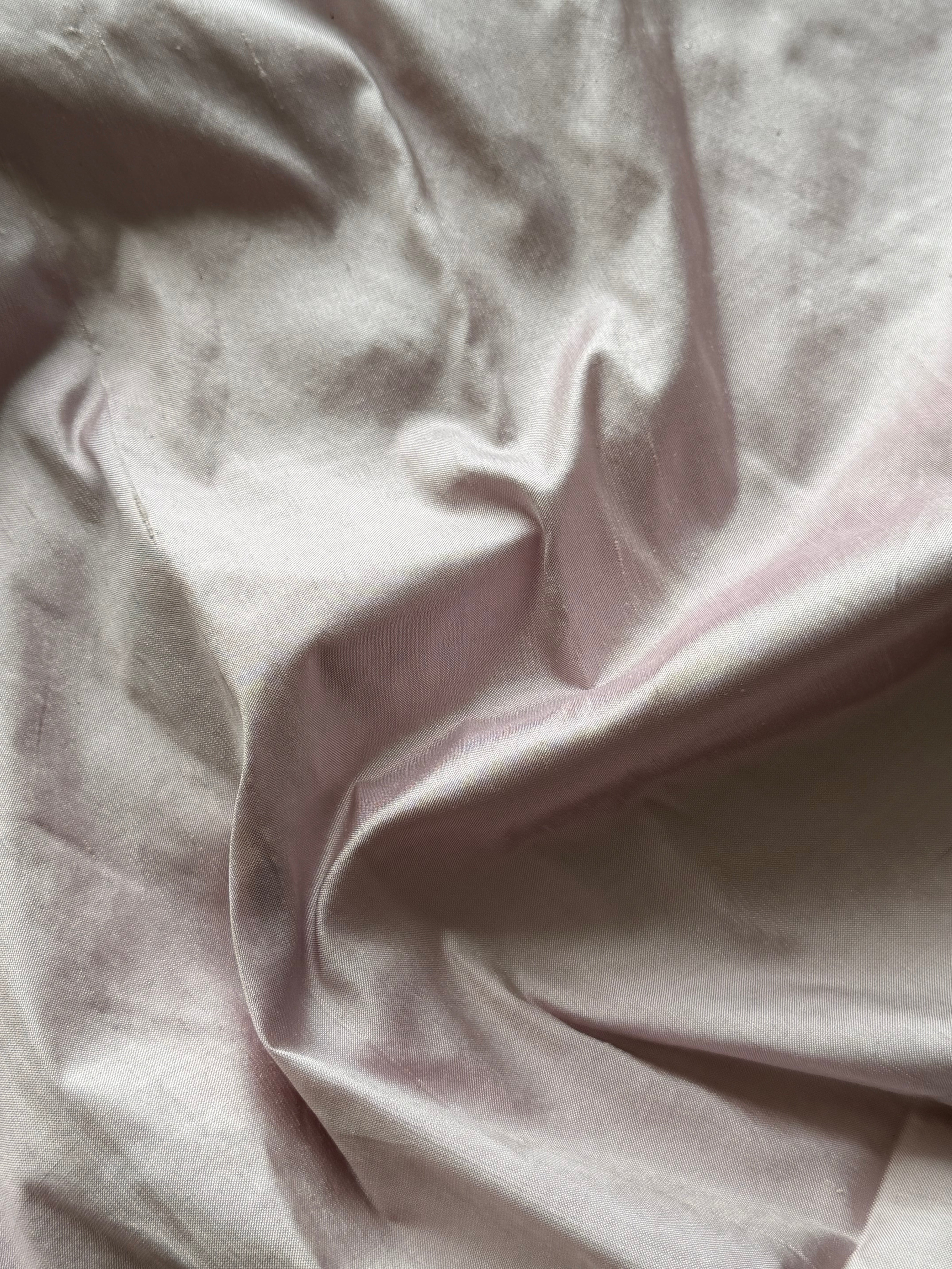 100% Silk Dupion Fabric Pale Pink | 3 Metre Remnant