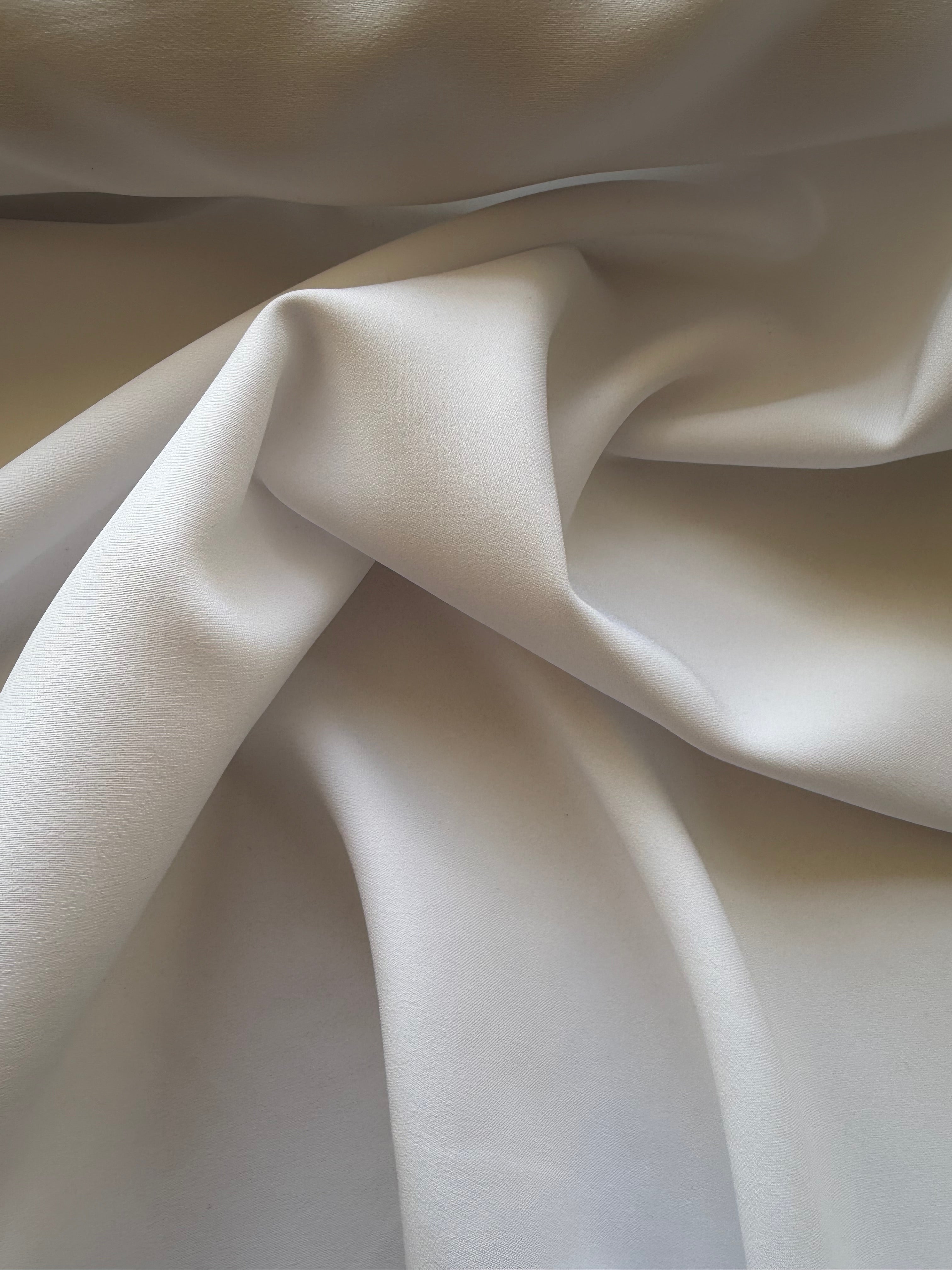 White Polyester Satin Back Crepe Remnant | 80 cm x 148 cm | 200 GSM