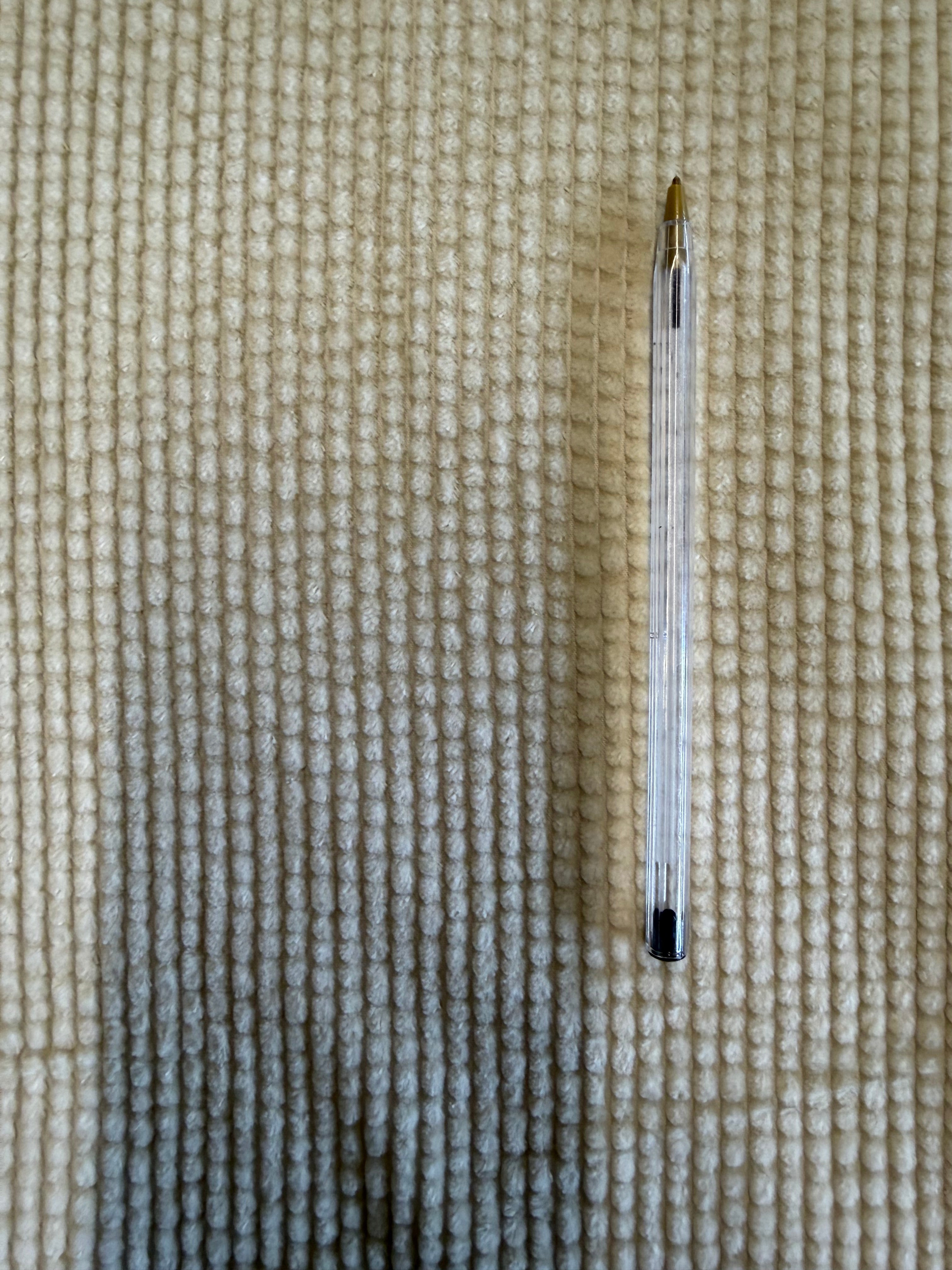 Beige Striped Chenille Fabric – Heavyweight, Luxurious Texture