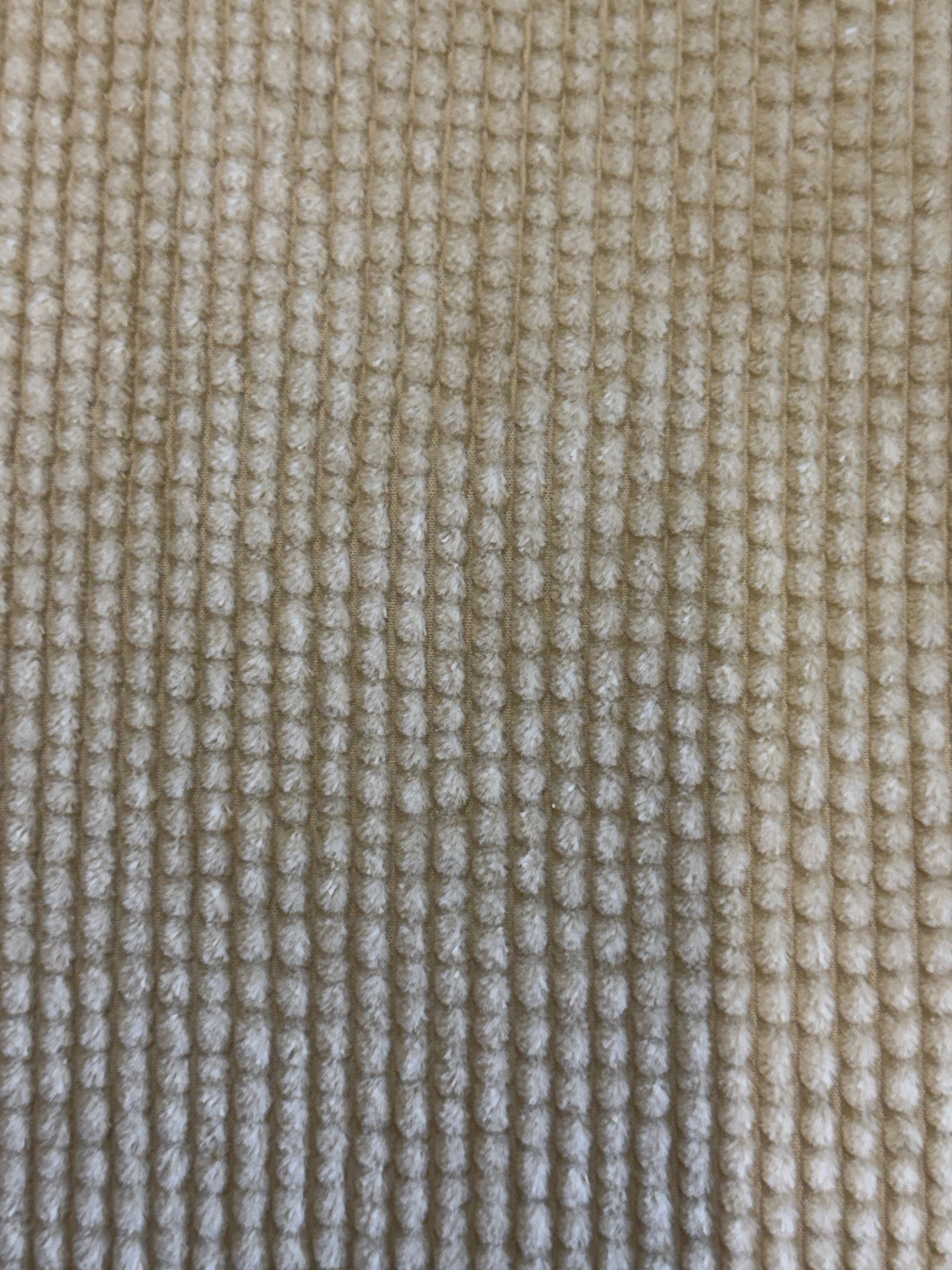 Beige Striped Chenille Fabric – Heavyweight, Luxurious Texture
