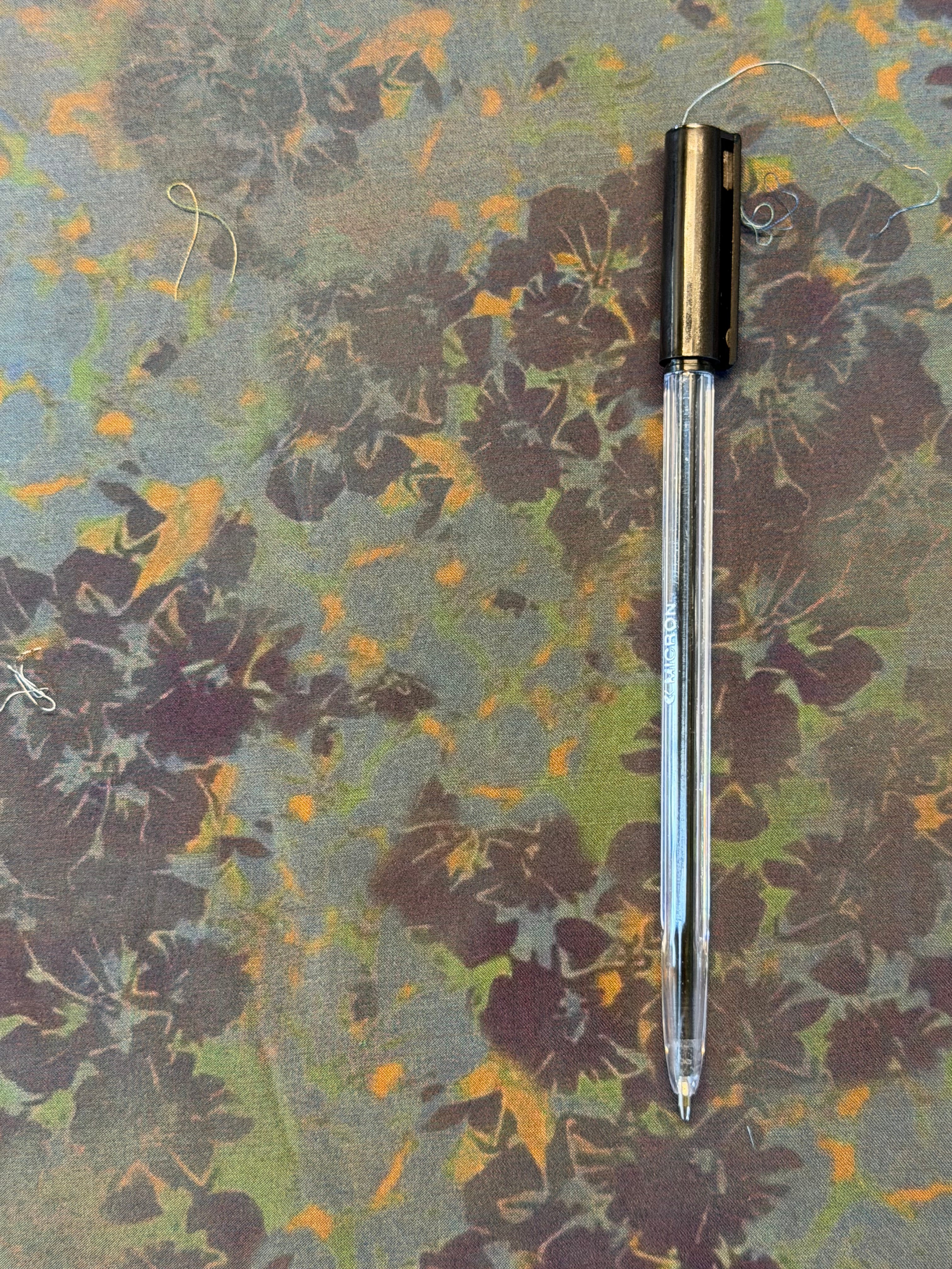 Neutral & Mauve Floral Printed Polyester Fabric – 154 cm Wide