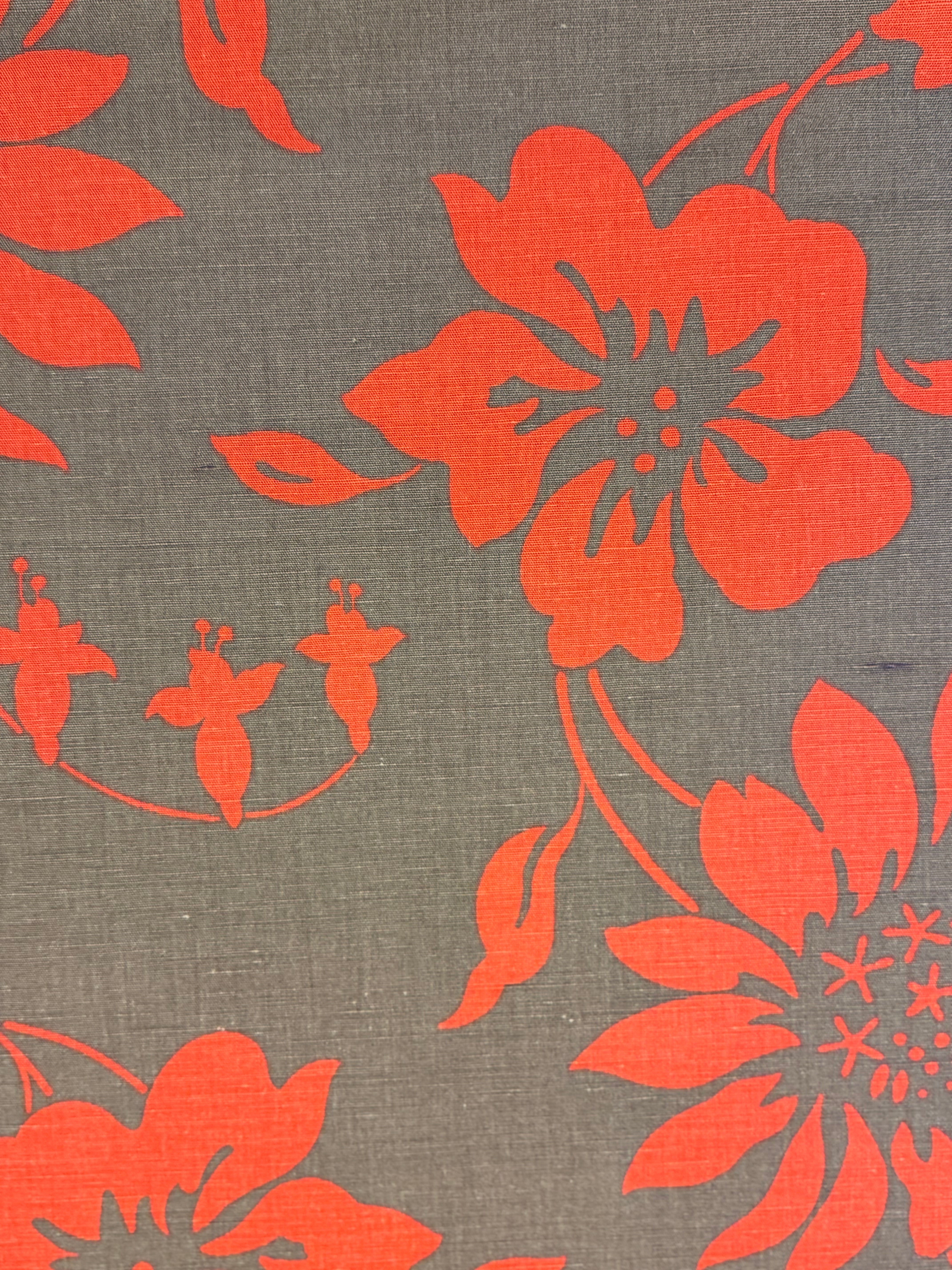 Cicely Furnishing Fabric by Romo – Brown with Red Design