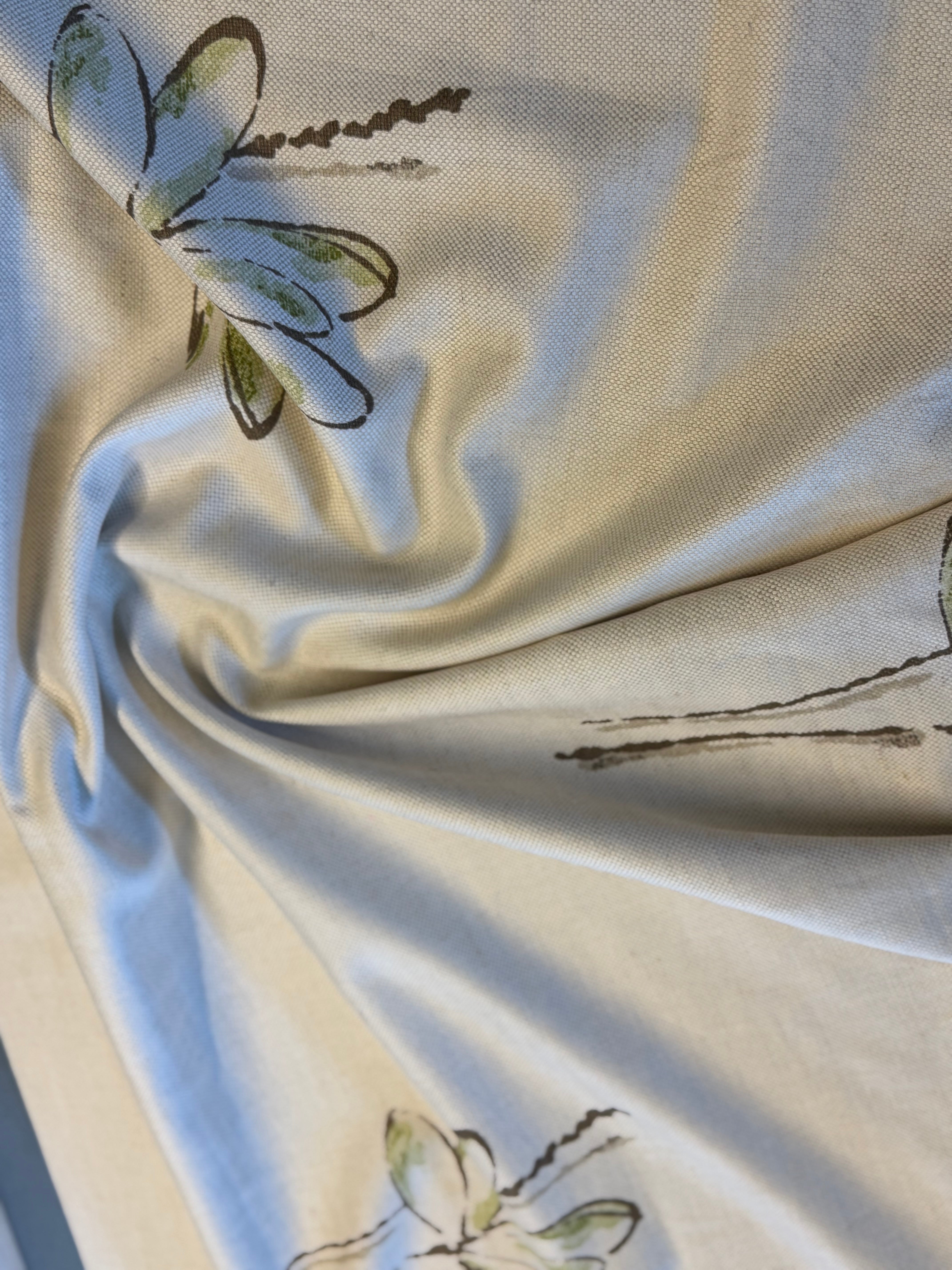 Kiri Furnishing Fabric by Romo – Cream Base Contemporary Floral Print