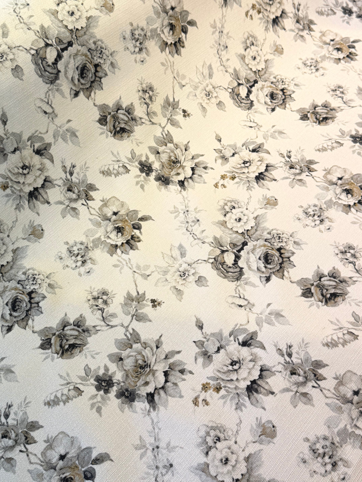 Cream Classic Floral Furnishing Fabric – Back Coated Polyester, 140cm Wide