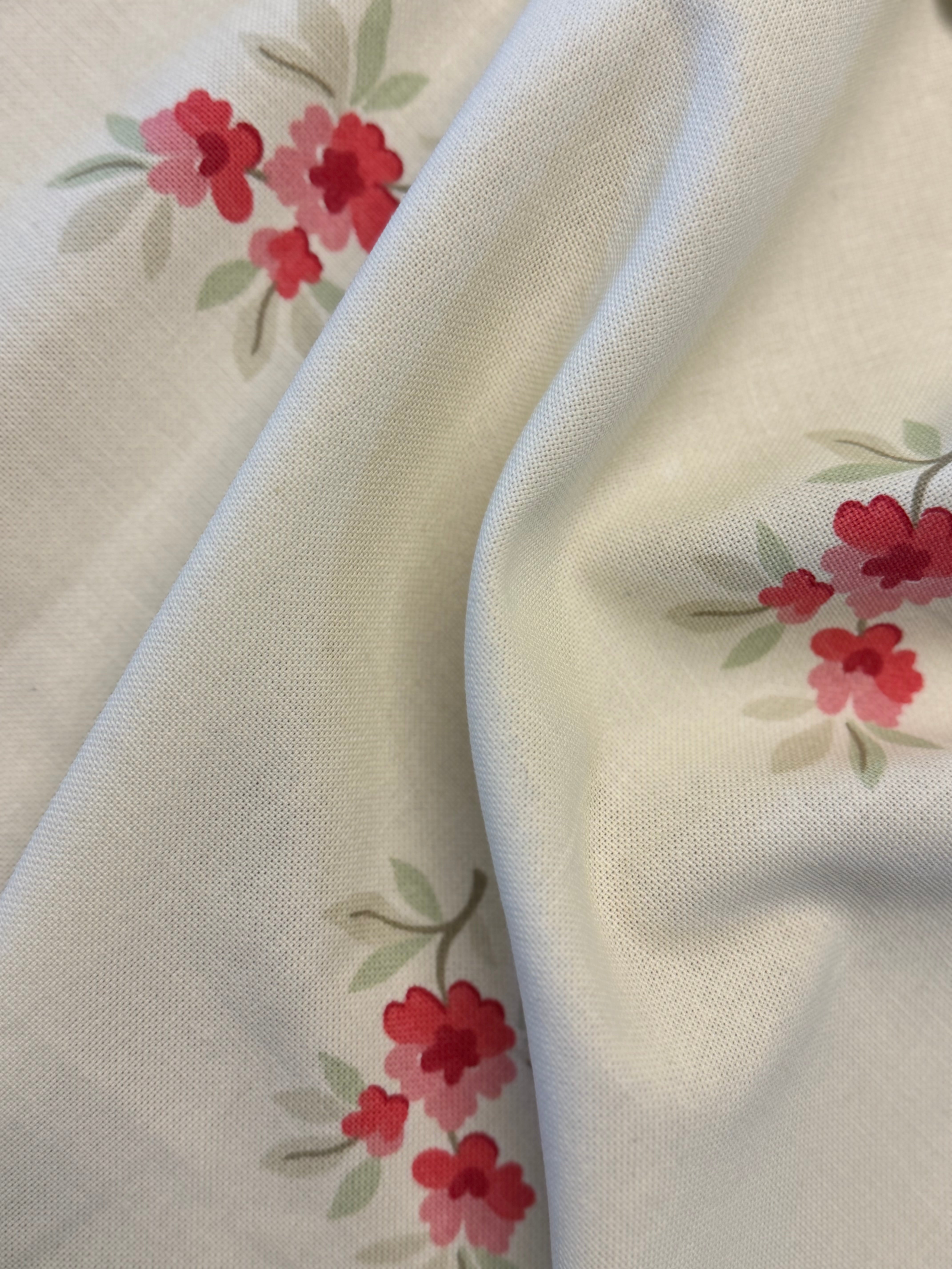 Maisie Furnishing Fabric by Villa Nova – Off White Floral Cotton