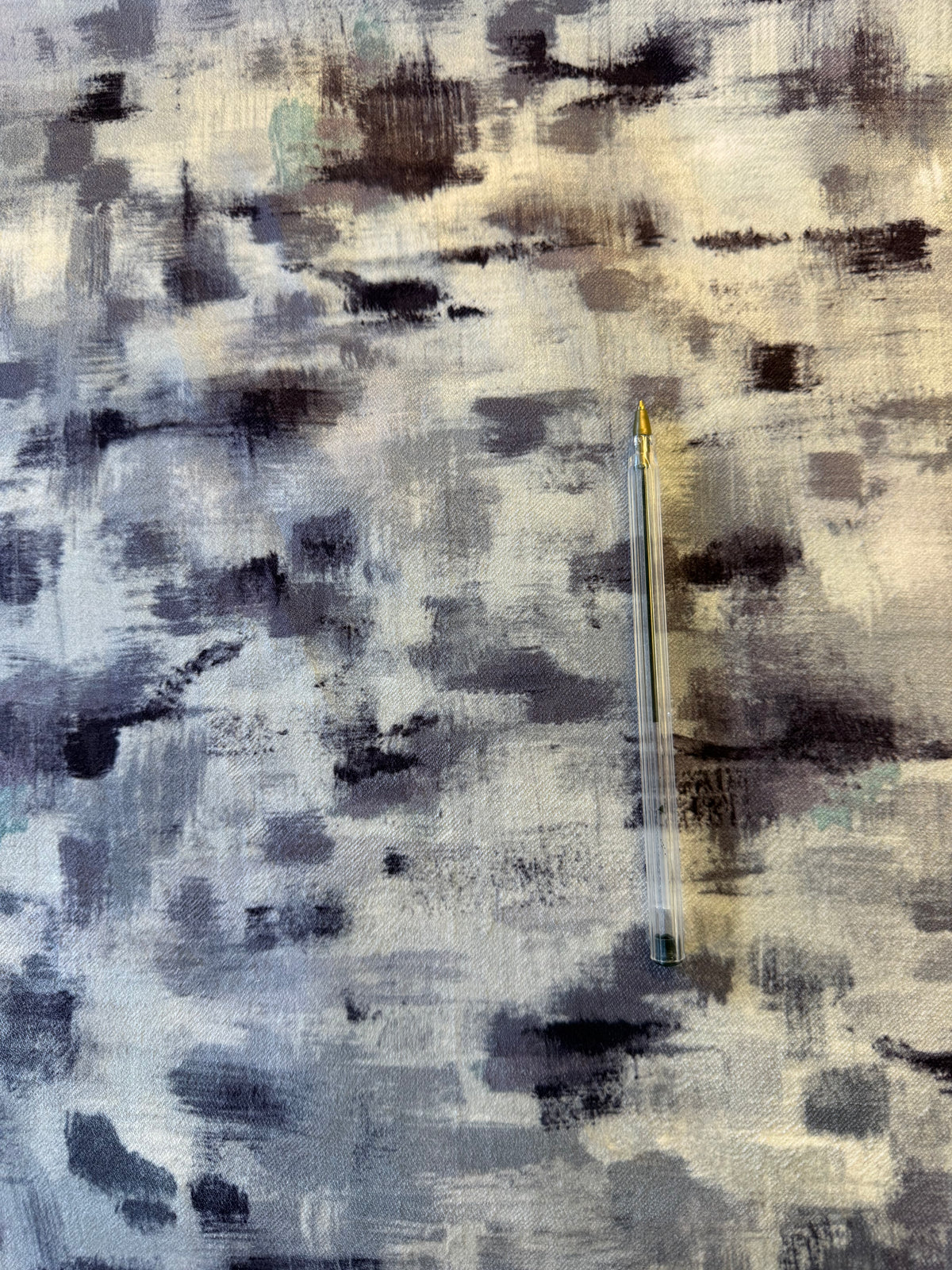 Silver Grey & Black Abstract Camouflage Furnishing Fabric – 100% Polyester, 148cm Wide