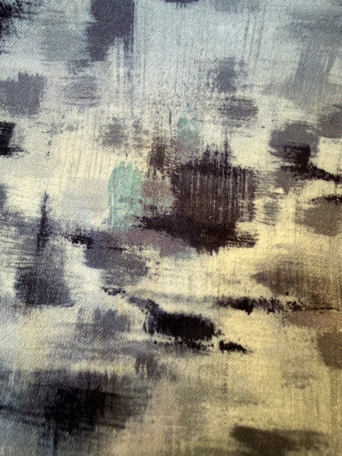 Silver Grey & Black Abstract Camouflage Furnishing Fabric – 100% Polyester, 148cm Wide