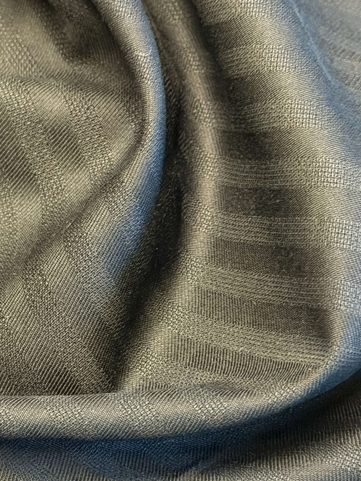 Black 100% Cotton Fabric with Shadow Stripes – 150cm Wide