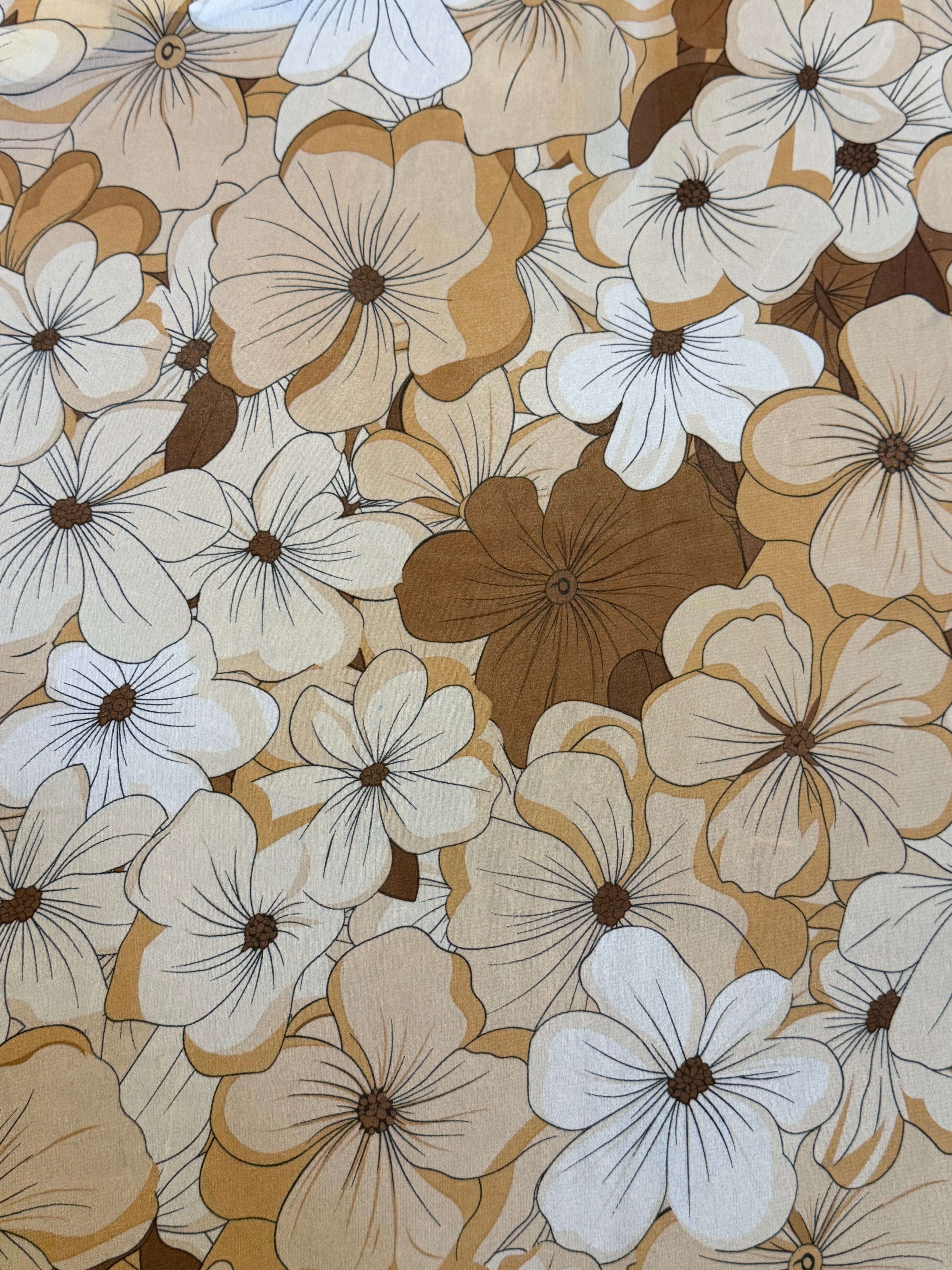 Brown Contemporary Floral Chiffon Fabric – 150 cm Wide