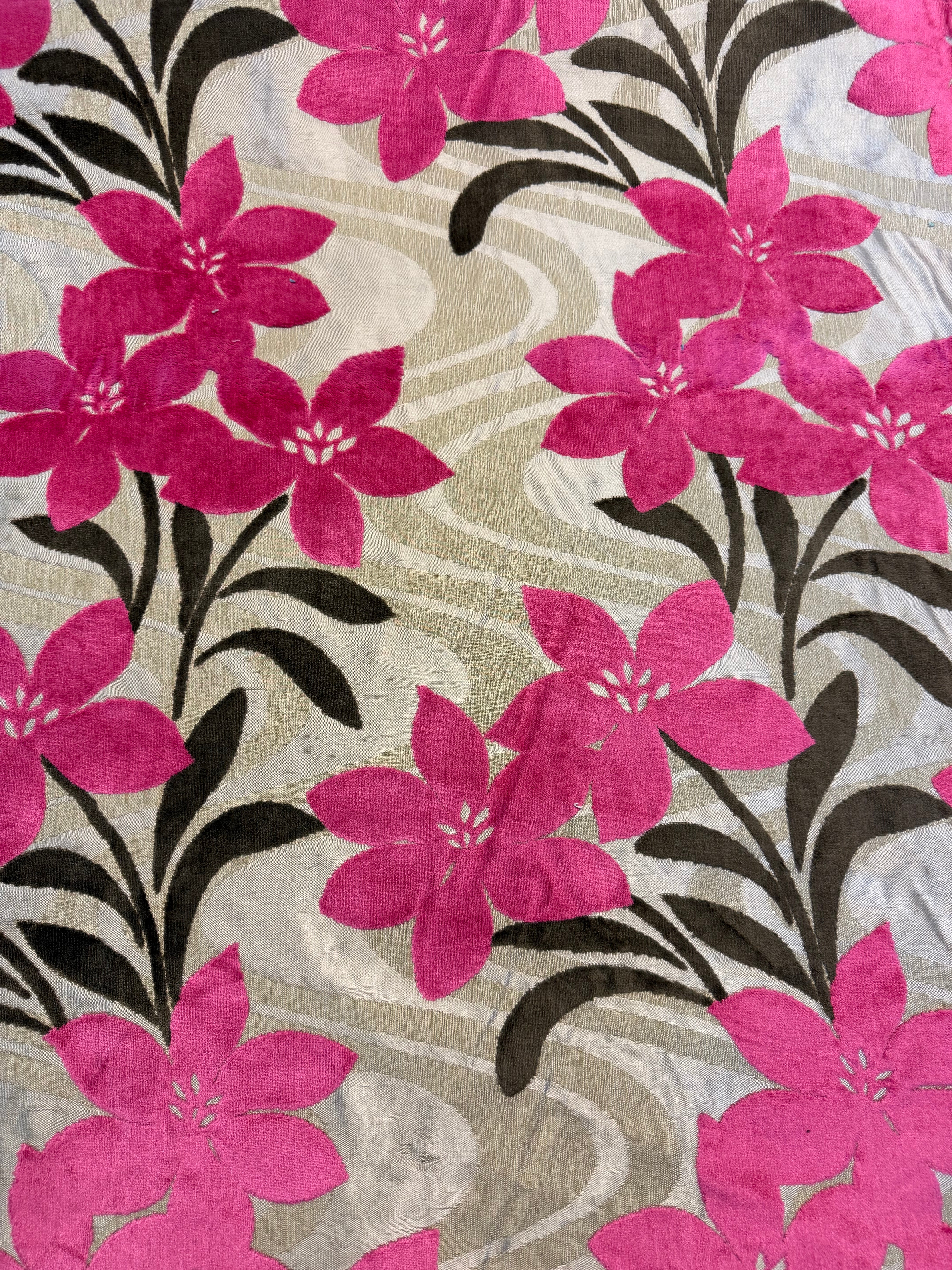 Chenille Floral Furnishing Fabric – 150 cm Wide. Cotton/Polyester Blend
