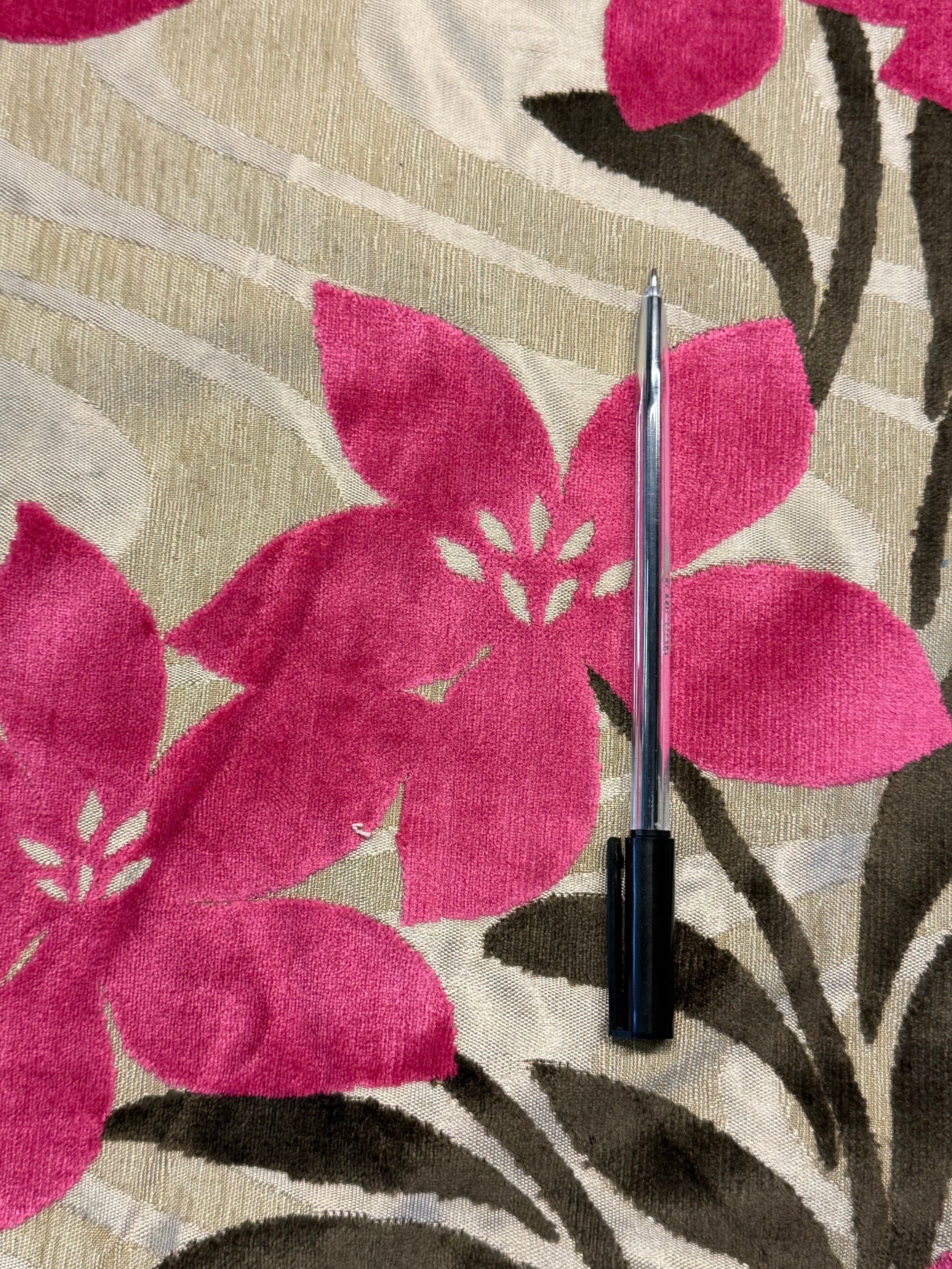 Chenille Floral Furnishing Fabric – 150 cm Wide. Cotton/Polyester Blend