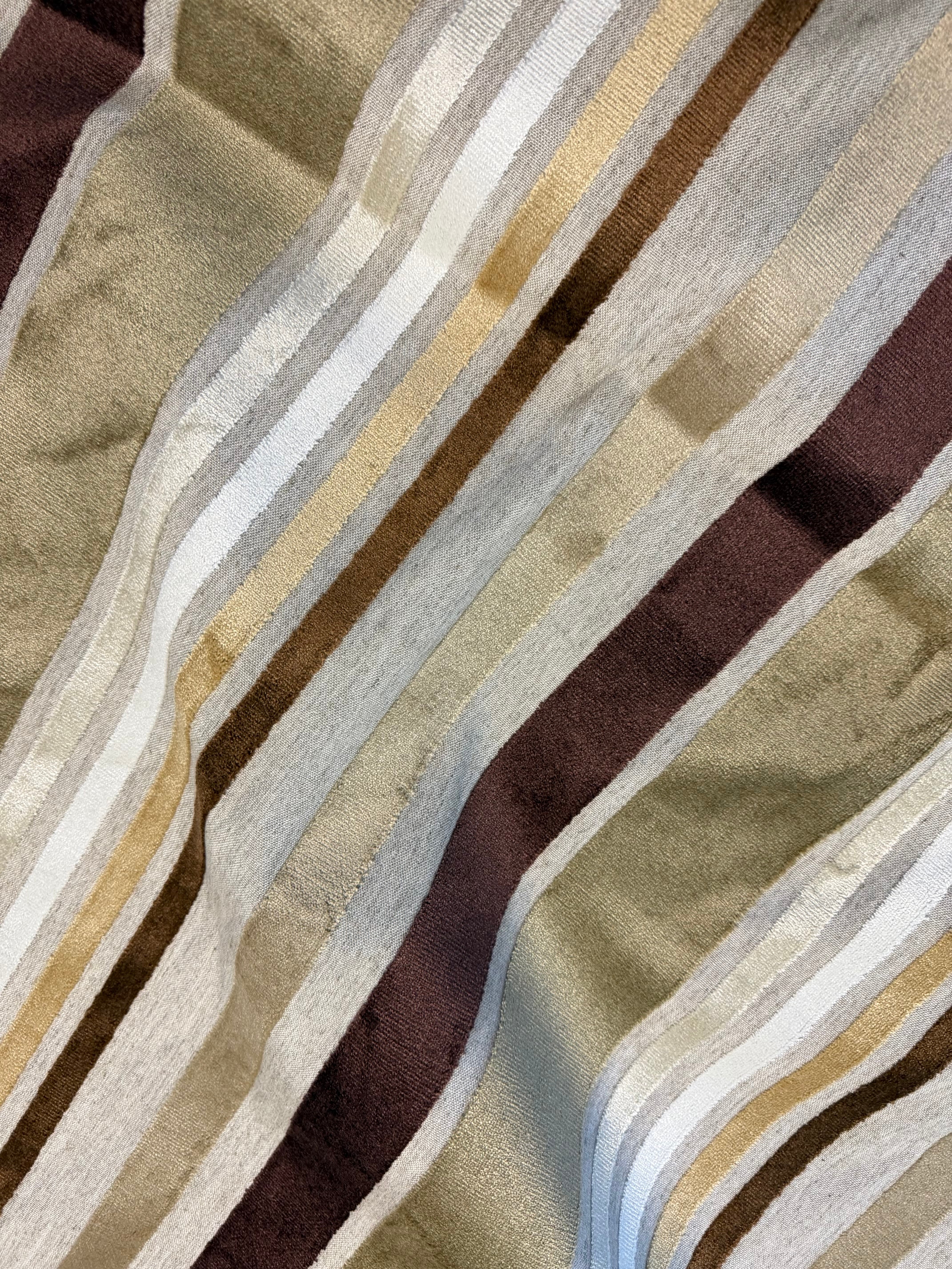 Brown & Beige Striped Heavyweight Furnishing Fabric – 150cm Wide